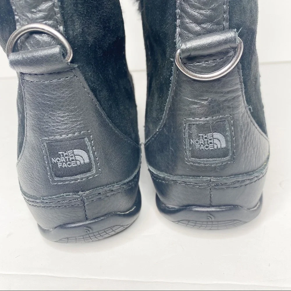 The North Face Abby III Waterproof Snow Boots Black Faux Fur Suede 8.5 - Picture 6 of 13
